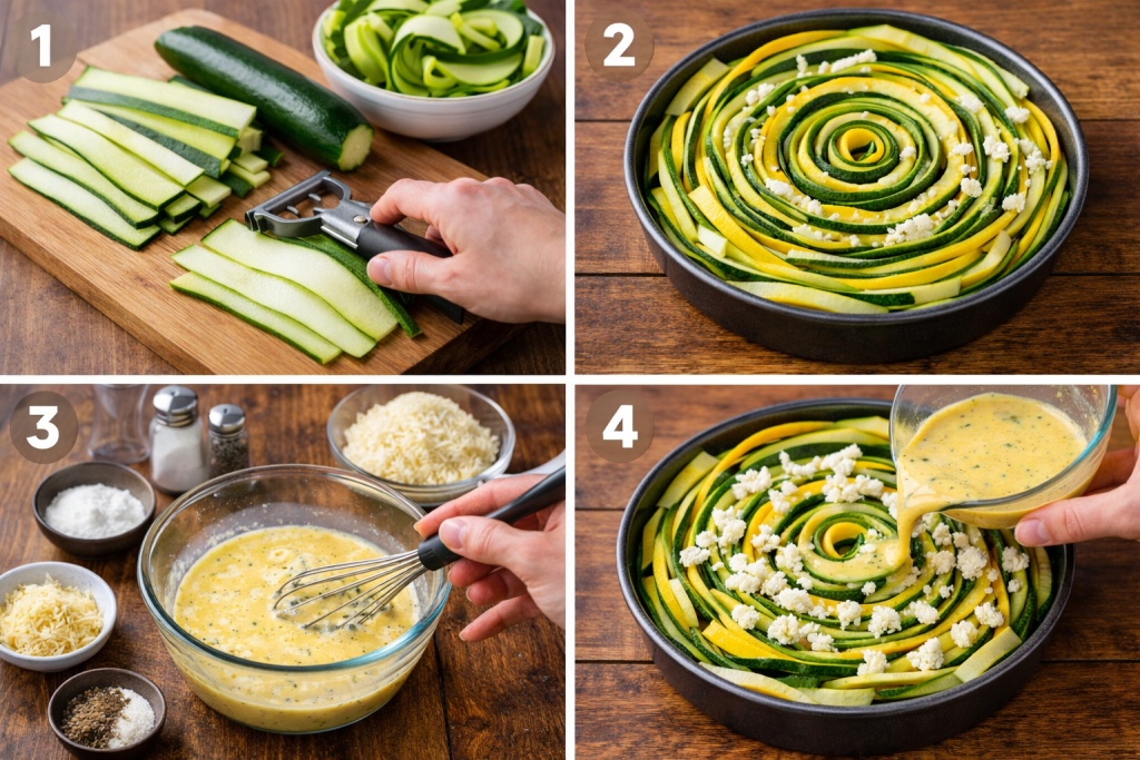Spirale di zucchine al forno croccante e leggera